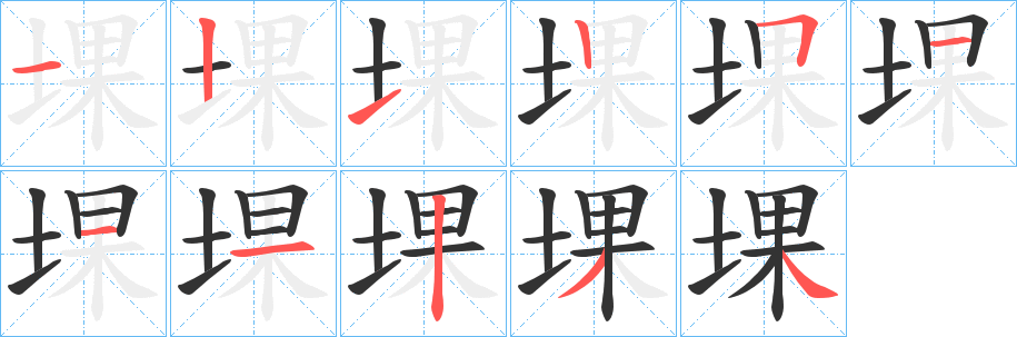 堁的筆順筆畫(huà)