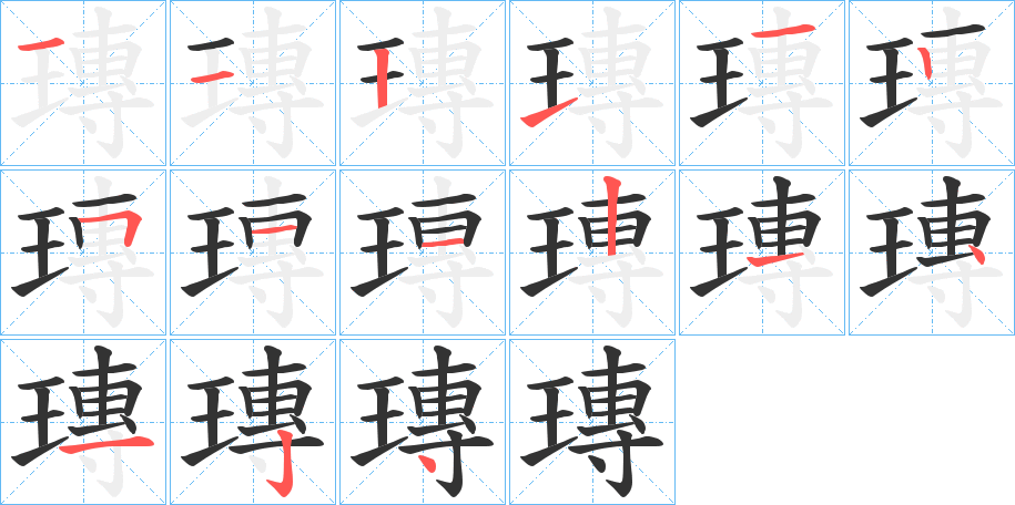 瑼的筆順筆畫(huà)