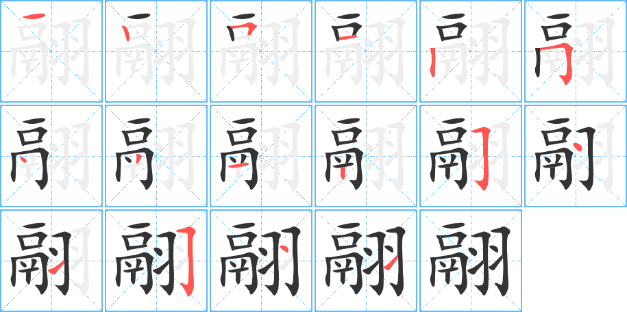 翮的筆順筆畫(huà)