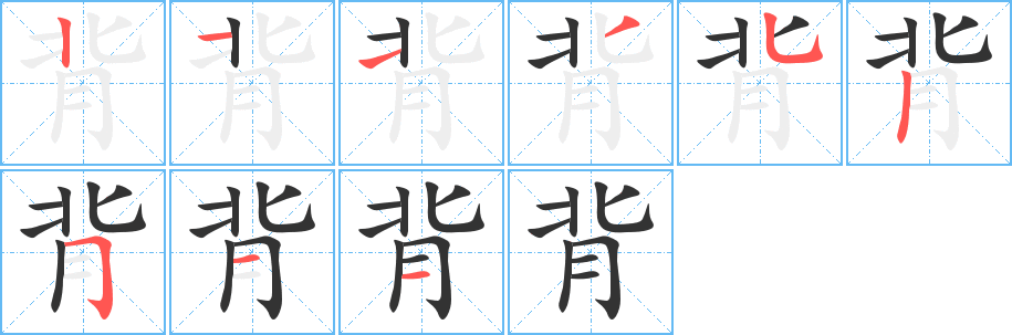 背的筆順筆畫(huà)