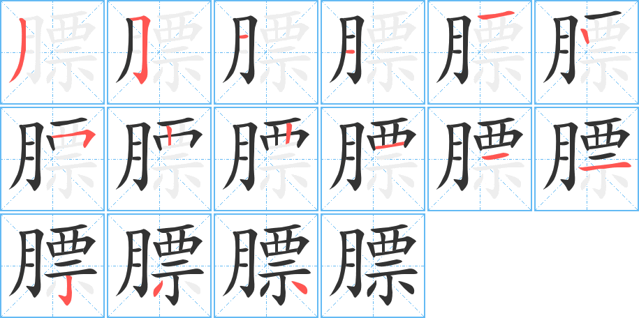 膘的筆順筆畫