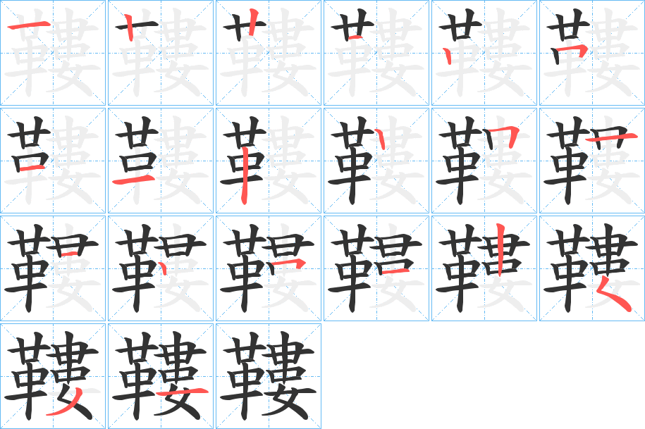 鞻的筆順筆畫