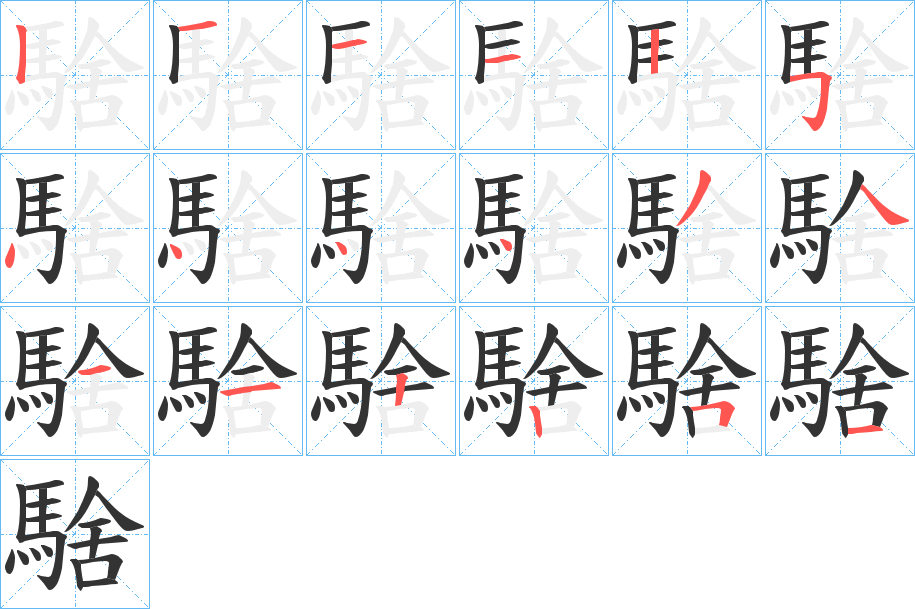 騇的筆順筆畫