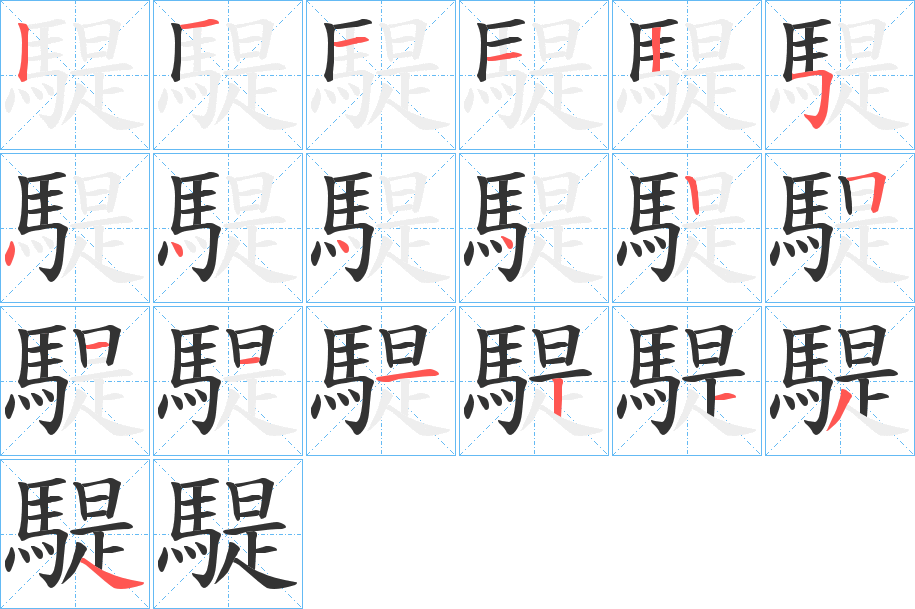 騠的筆順筆畫