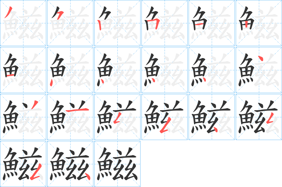 鰦的筆順筆畫